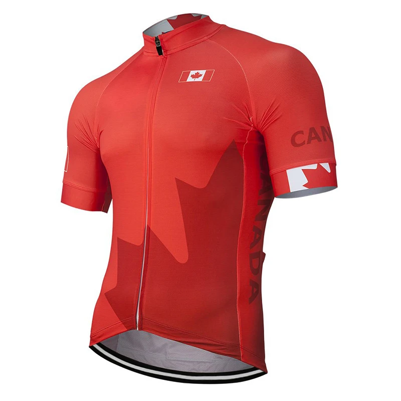 

2020 Canada Men Cycling Jersey Bike Road Mountain Race Tops Bicycle Wear Red Racing Clothing Breathable