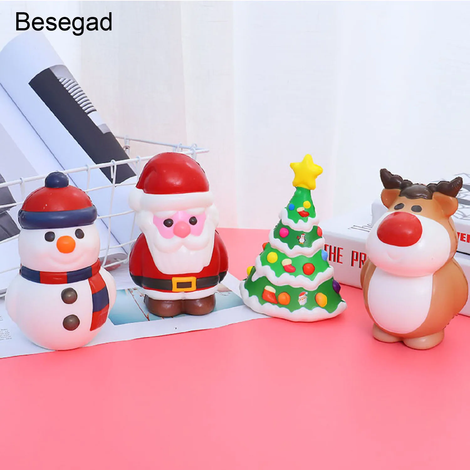 Besegad Kawaii Jumbo мультфильм Санта Клаус торт Подвески в виде мороженого Рождество