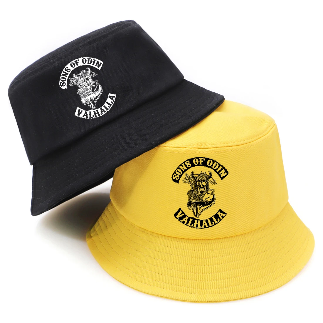 

Vikings Foldable Mans Bucket Hat Sons Of Odin Fisherman Hats Female Summer Hip Hop Beach Sun Caps Fashion Black Panama Chapeu