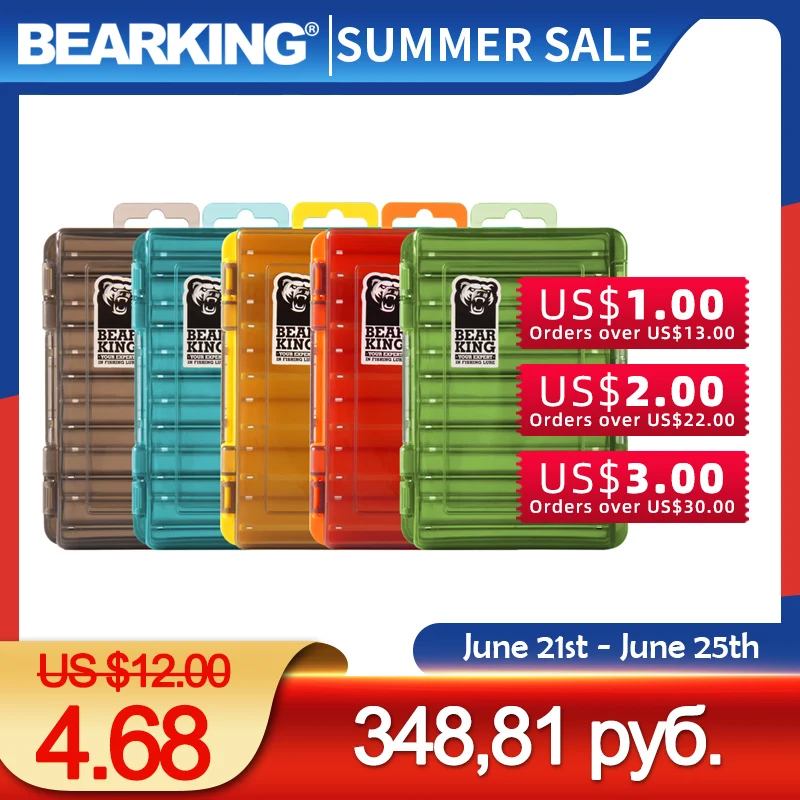 BEARKINGFishing коробка 12 отсеков для рыбалки приманки крюк Коробки хранения