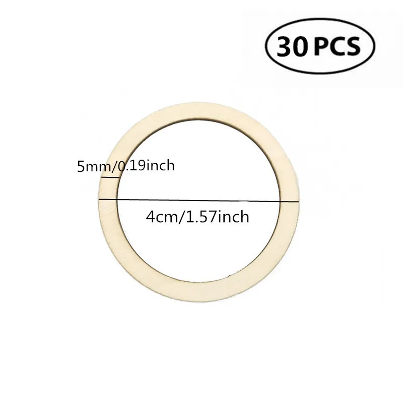 30pcs 4cm 2-7,5 см круглые деревянные подставки для напитков необработанные деревянные круглые подставки для чашки для дома, кухни, офиса, стола - Цвет: 30pcs 4cm