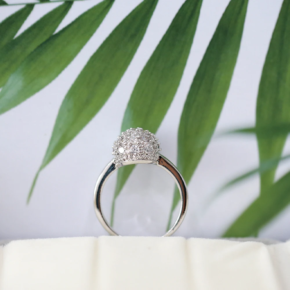 Кольцо из кубического циркония с бриллиантами бесцветное Ювелирное Украшение