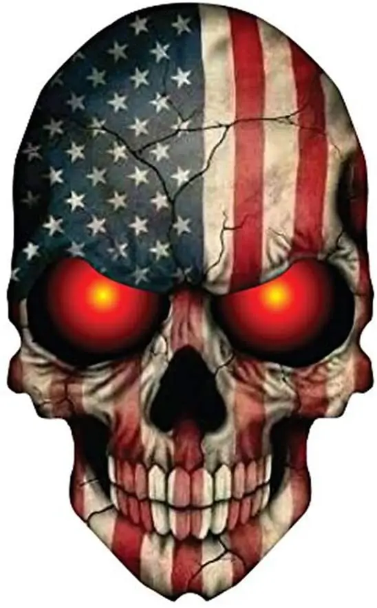 

Devil Ghost Monster Zombie American Flag Military Soldier Metal Heavy Decal Laptop Window Door Wall Motorcycle Helmet Sticker