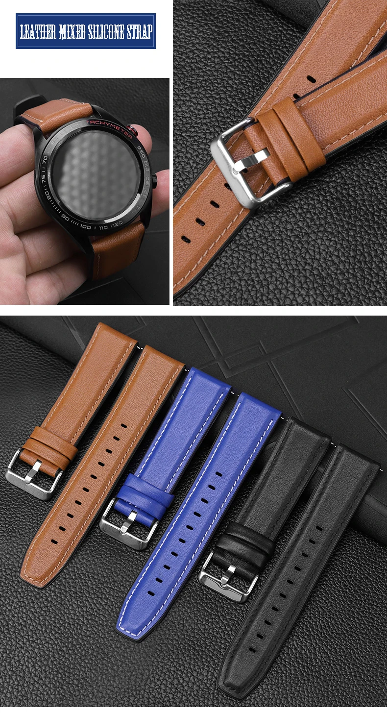 22 мм ремешок для часов huawei watch GT/Honor Magic watch 2/samsung Galaxy 46 мм сменный ремешок gear S3 Frontier/Classic