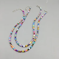multicolor seed beads choker necklace for women girls bohemia trendy multi sizes beads short necklace women jewelry for beach