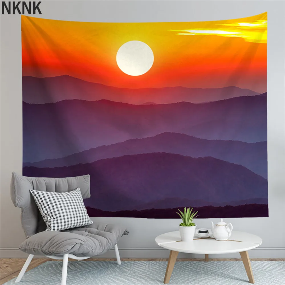 

Nature Wall Hanging Tapestry Sea Beach Wave Sun Mountain Forest Landscape Scenery Wall Art Tapestry for Bedroom Living Room Dorm