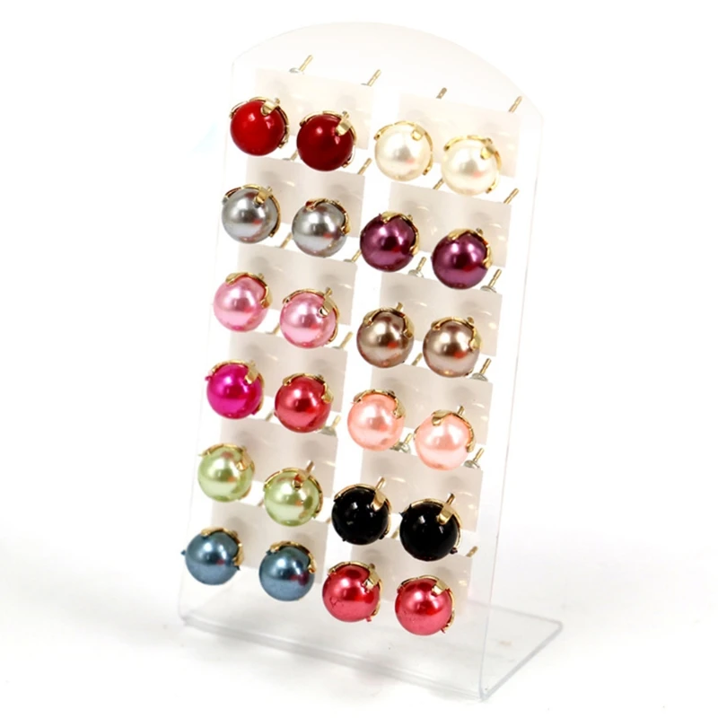 Оптовая продажа 12 пар носочков модные элегантные серьги круглый Сияющий Золотой