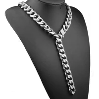tisnium 1217mm never fade stainless steel cuban chain necklace waterproof men link curb gift jewelry adjustable tail chain