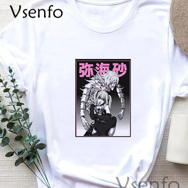

Футболка женская с японским аниме «Death Note Misa Amane», милая рубашка в стиле Харадзюку, топ для девушек, одежда
