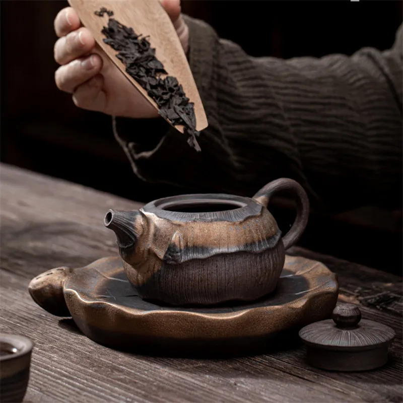 Керамический позолоченный Железный глазурь в японском стиле чайный горшок с