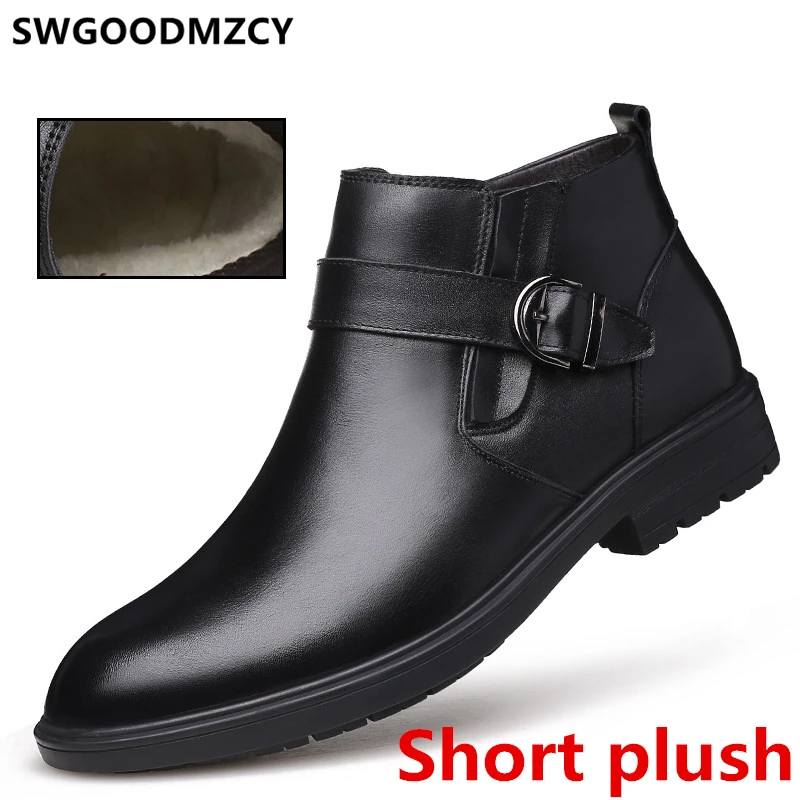 Высокие ботинки Мужские Кожаные Мужская обувь зимняя зимние сапоги Bottines Homme Botas De