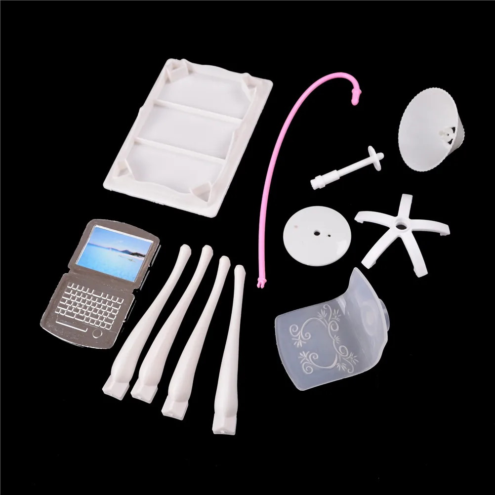 Миниатюрная мебель для кукольного домика стул учебы компьютерный стол с лампой