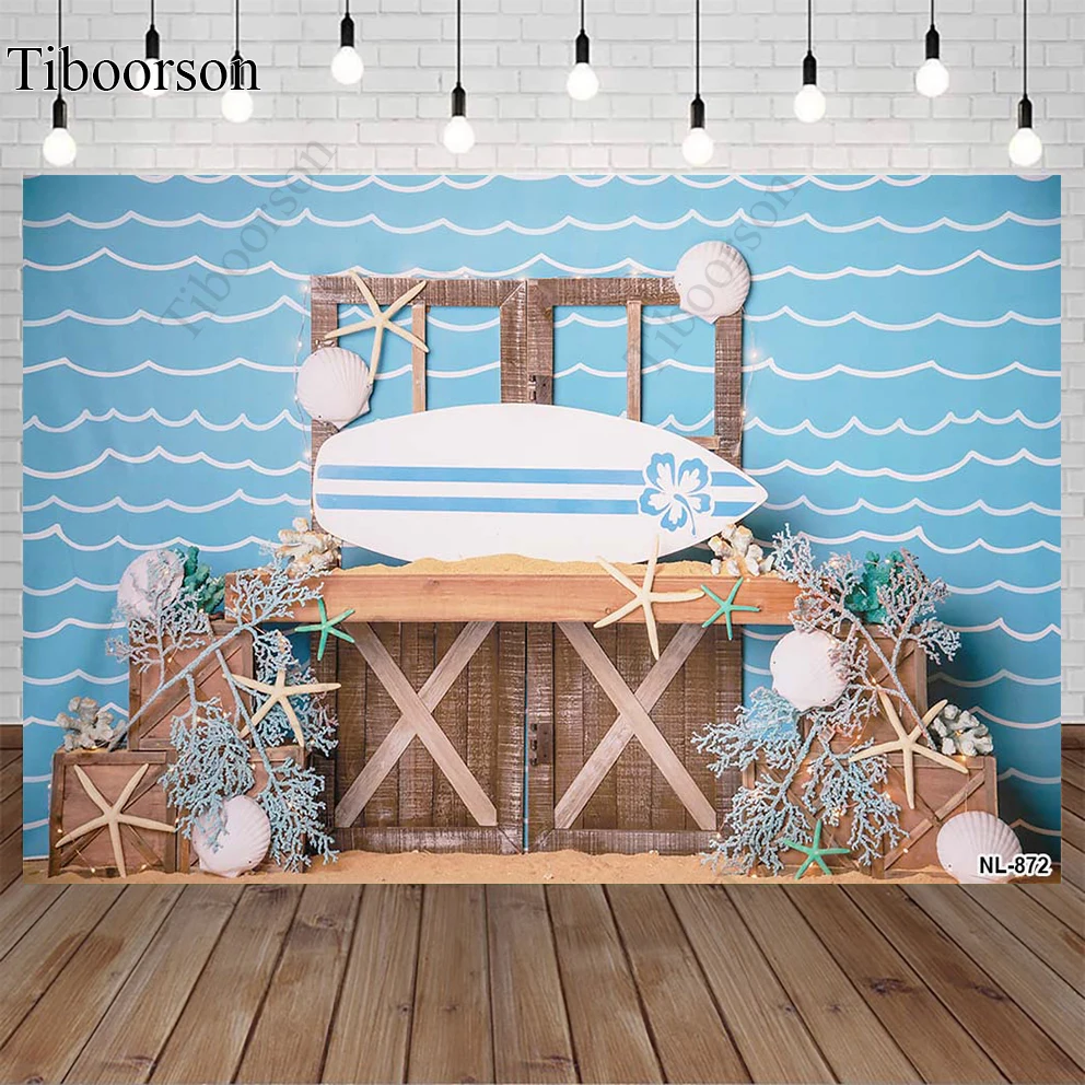 

Newborn Baby Birthday Party Blue Sea Photography Background Decoration photo Studio Props Kids Portrait Photocall Backdrop