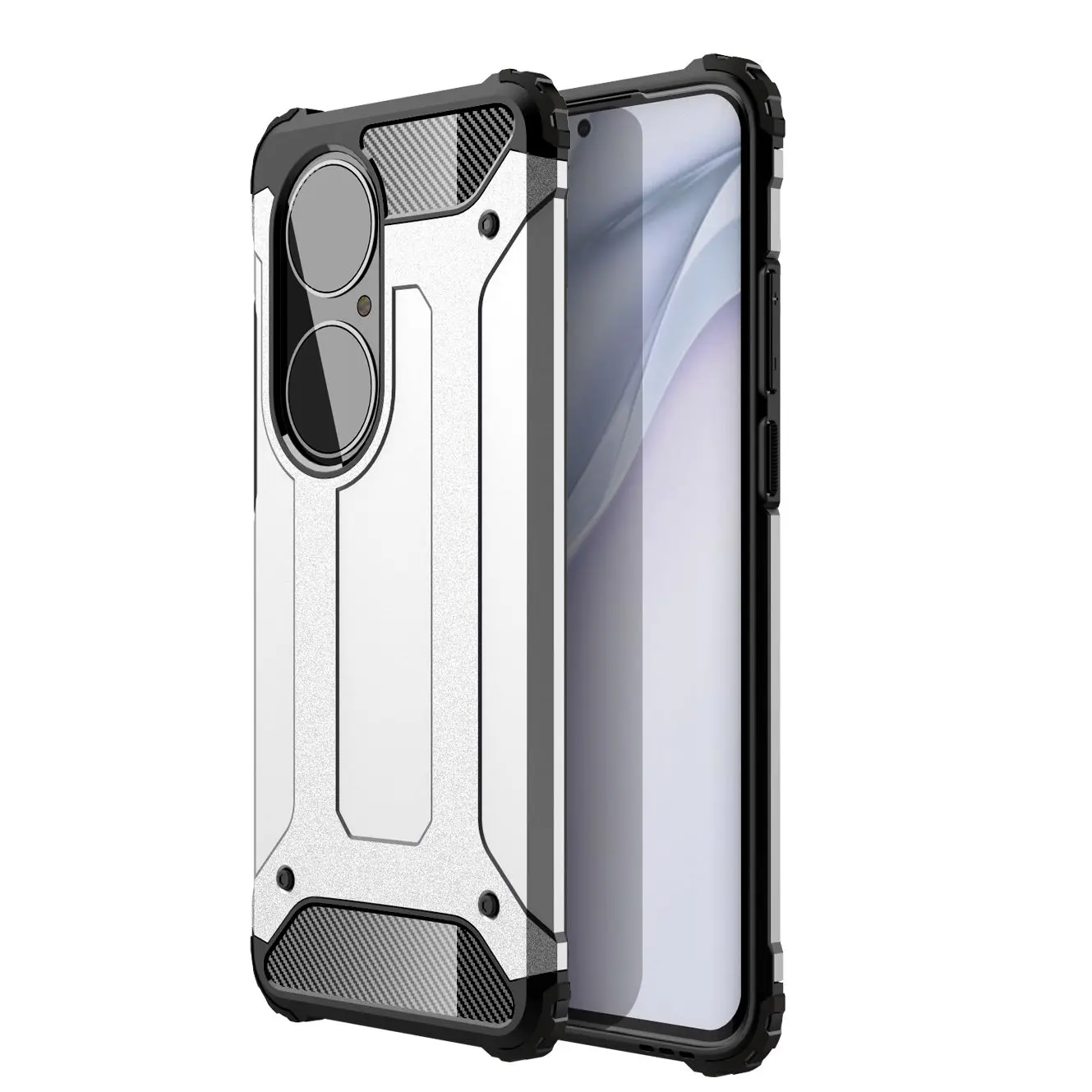 

Fashion Armor Feel Comfortable Four-Corner Shockproof Phone Case For Huawei P50 PRO Full Coverage Protection Bring Back Cover