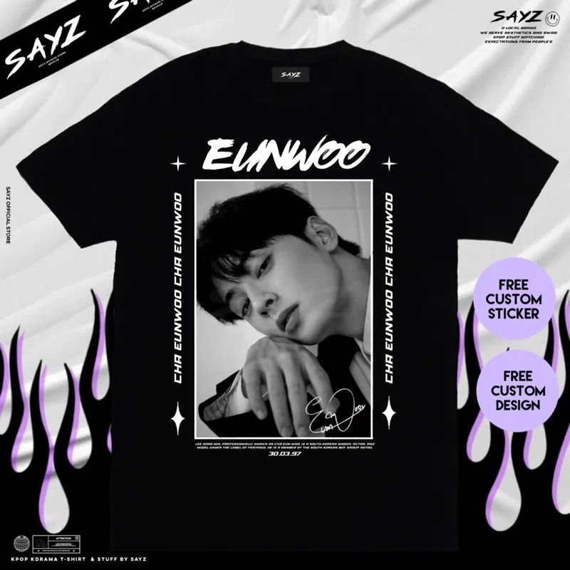Kaos Cha eunwoo astro suho true beauty k drama kpop kaos Корейская стильная одежда для мужчин и женщин |