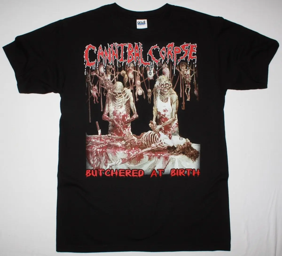Новая Черная футболка CANNIBAL CORPSE BUTCHERED AT BIRTH 1991 с коротким рукавом и принтом| |