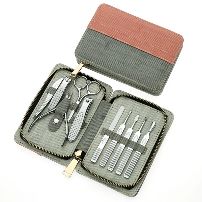 

10 Pcs Stainless Steel Nail Care Kit Professional Manicure Pedicure Set Grooming Kit with Travel Case Perfect Gift