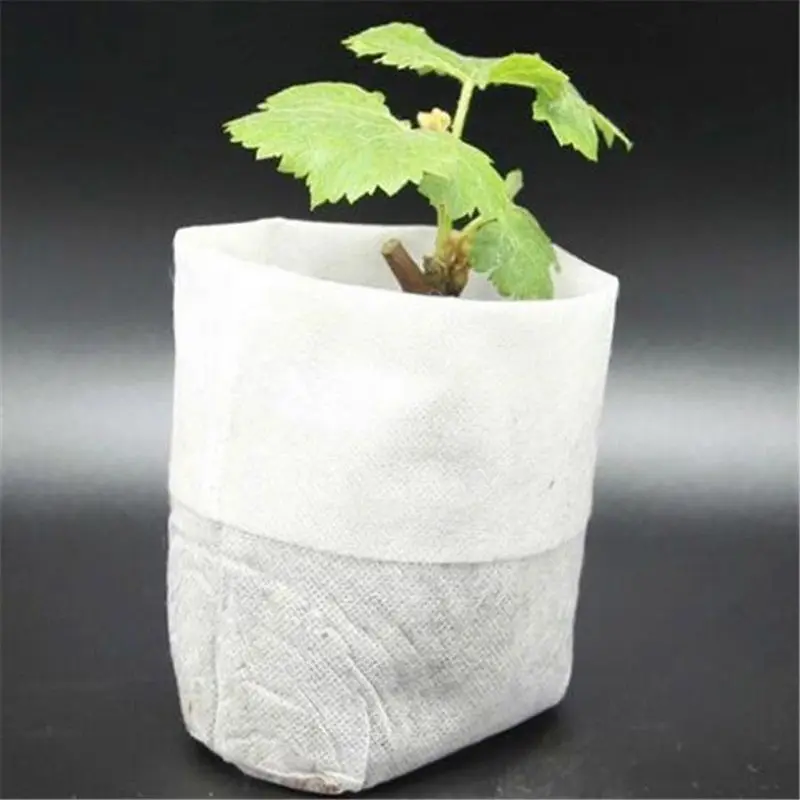 

s 100pcs Biodegradable Non-woven Nursery Bags Fabric Plant Grow Bags Eco-Friendly Aeration Planting Pots