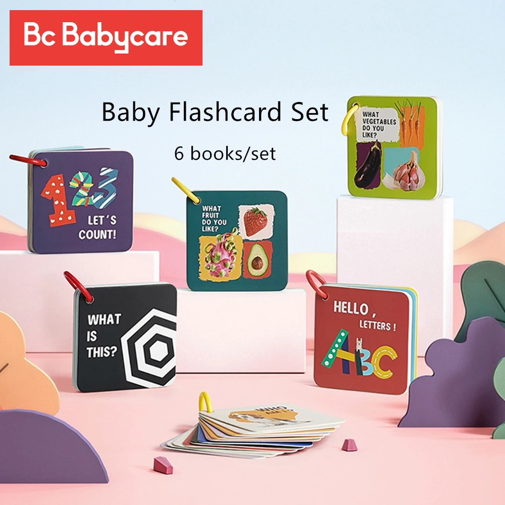 

Набор детских когнитивных пазлов BC Babycare с 6 рисунками, раннее обучение, игрушки Монтессори с цветными животными на английском языке