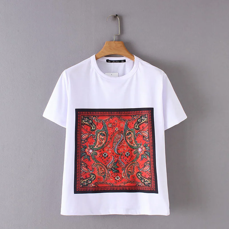 

Женская футболка с коротким рукавом и круглым вырезом, с принтом