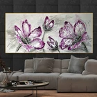 Картины с фиолетовыми цветами, мозаика, вышивка крестиком, мозаика из круглых бриллиантов, настенные украшения, ручная работа, подарок A1874