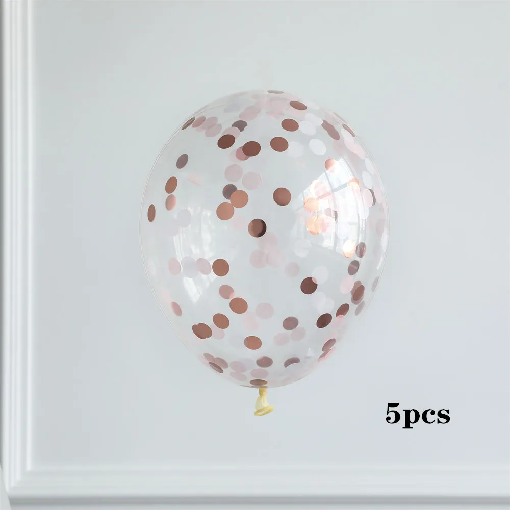 5pcs confetti 18 дюймов розовое золото сердце фольгированный шар 10 дюймов белый розовый латексный шар воздушный шар "Конфетти" свадебное украшение день Рождения Вечеринка Детские игрушки - Цвет: 5pcs confetti