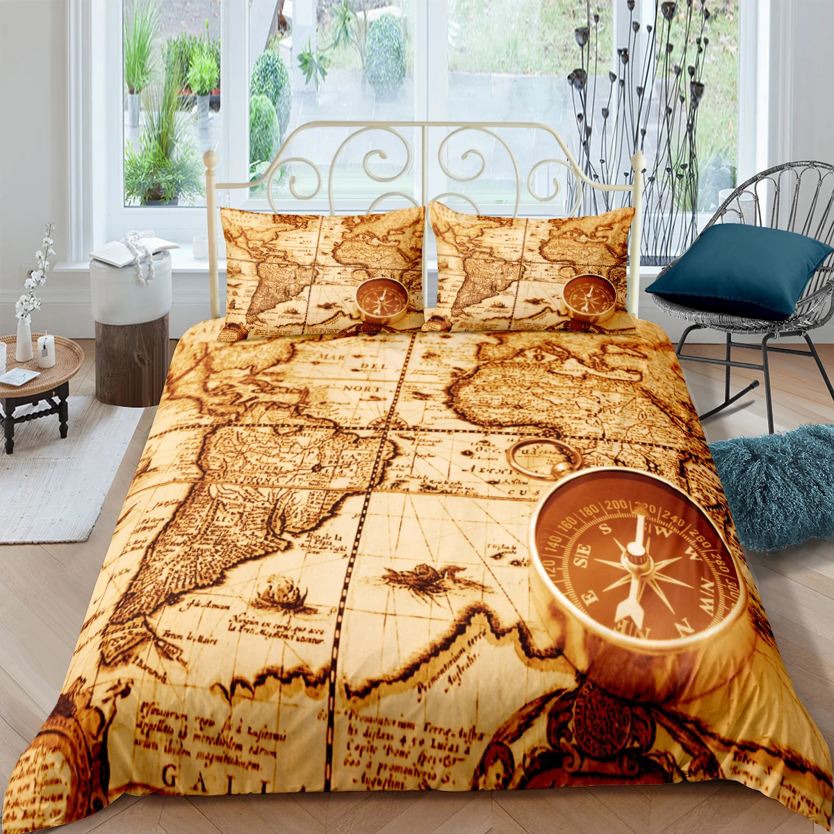 

3D Camel Quilt Cover Set Map Comforter Covers Pillow Slips Full Double Single Twin Queen King Size 140*210cm Modern Bedclothes