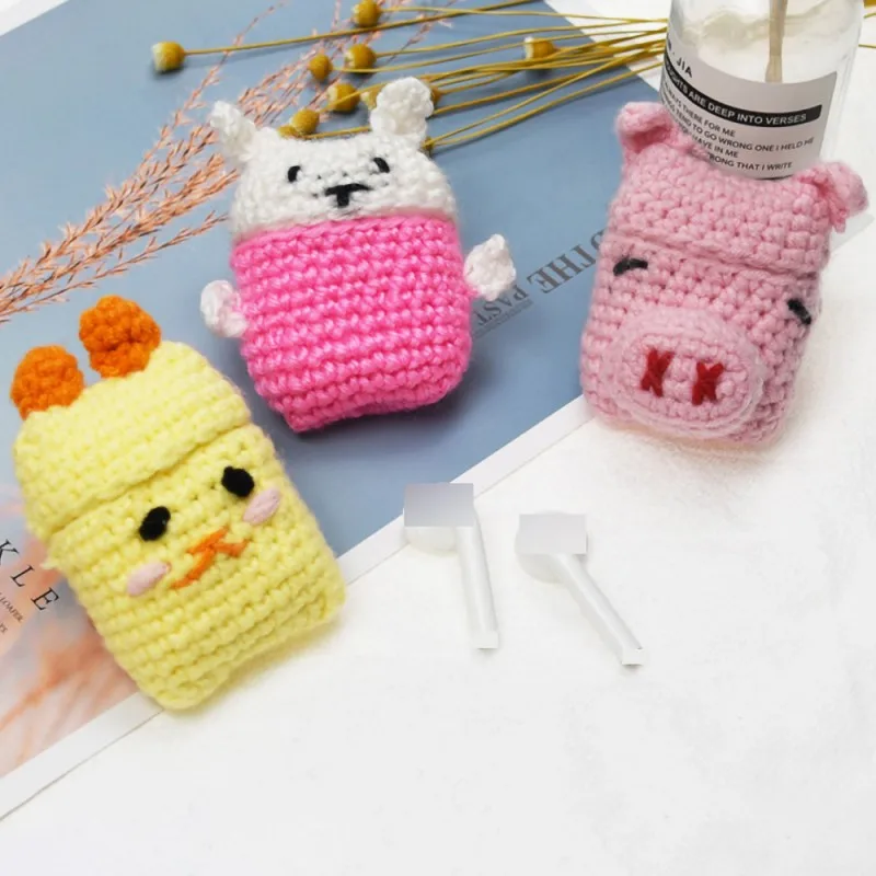 Милый мультфильм ручной работы плюшевые гарнитура животное чехол для Airpods