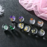 bellahydiary geometric acrylic pressed glass ball creative flower transparent stud earrings women girl gift jewelry stud earring