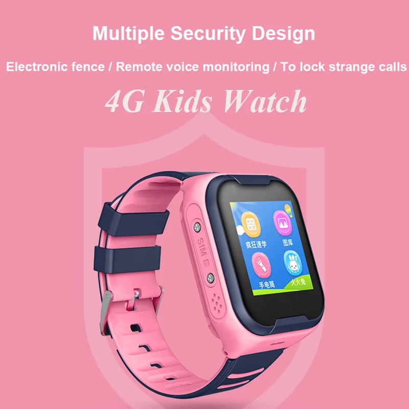 Детские умные часы сеть 4G IP67 водонепроницаемые 680 мА/ч Wifi gps SOS видео вызов