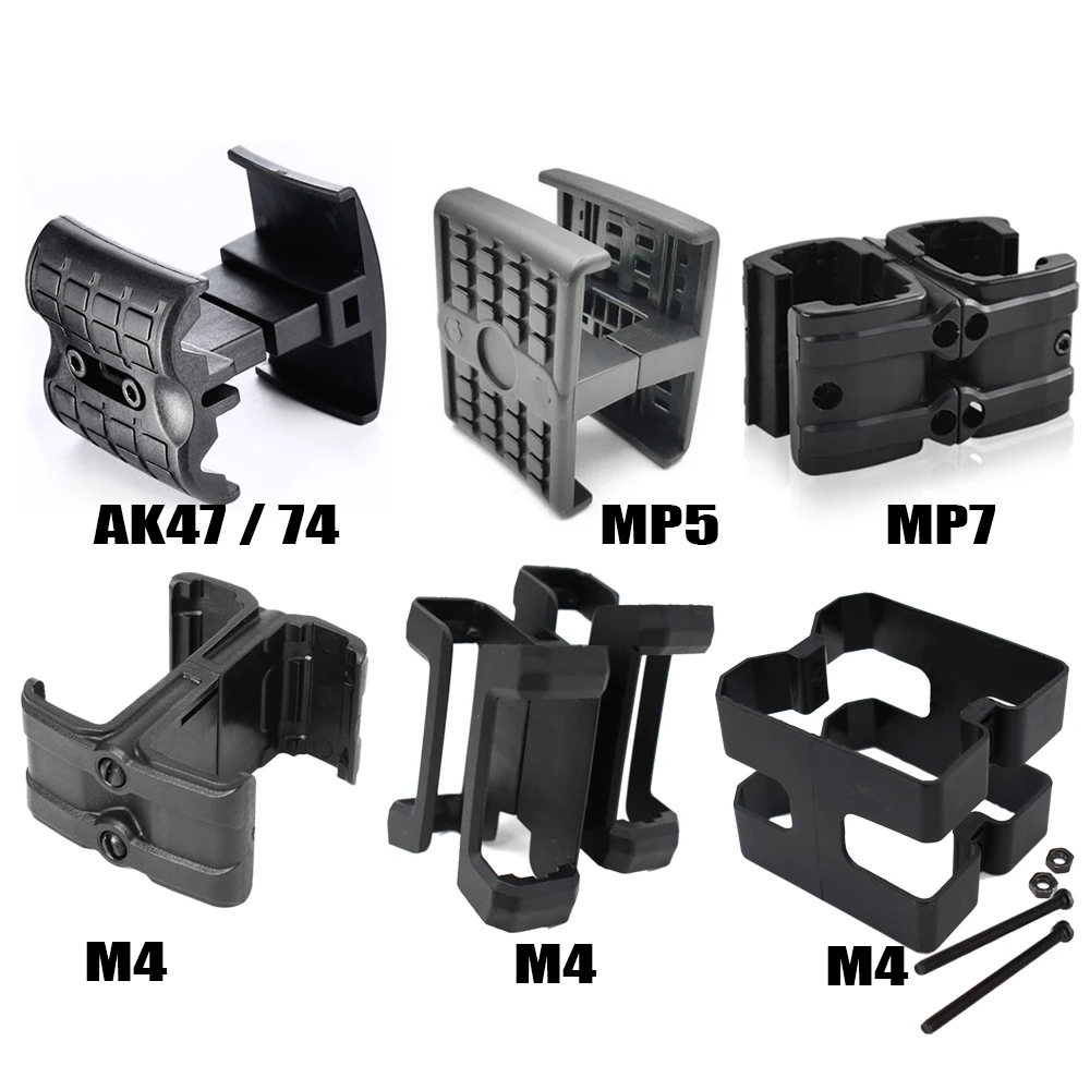 

Tactical Magazine Coupler Connector AR15 M4 M16 AK MP5 MP7 Rifle Double Magazine Parallel Connector Clamp Airsoft Mag Clip