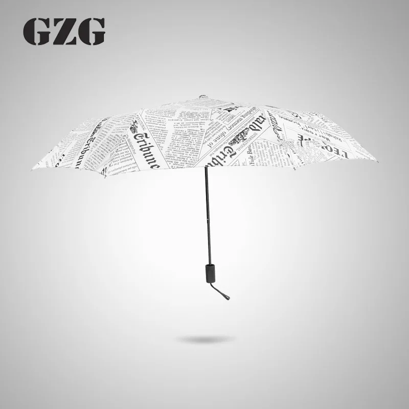 

Newspaper Umbrella Sunny Rain Shade Three-fold Umbrella Folding Self-opening Automatic Umbrella
