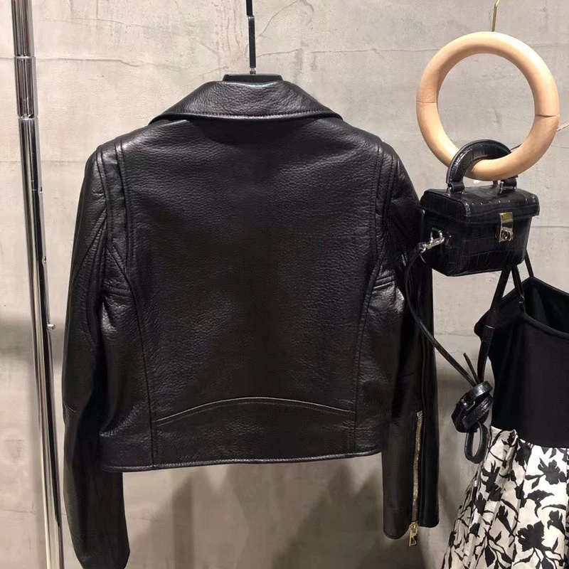 

leather ladies genuine lamb women real sheep skin jacket