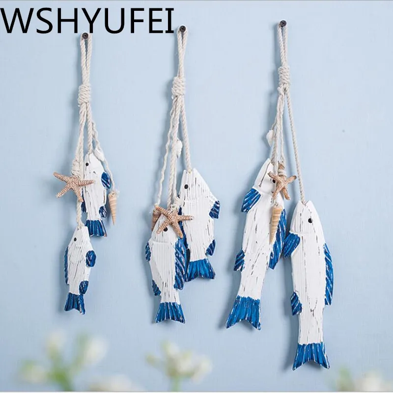 WSHYUFEI деревянная/полимерная морская рыболовная сеть для руля в пляжном стиле