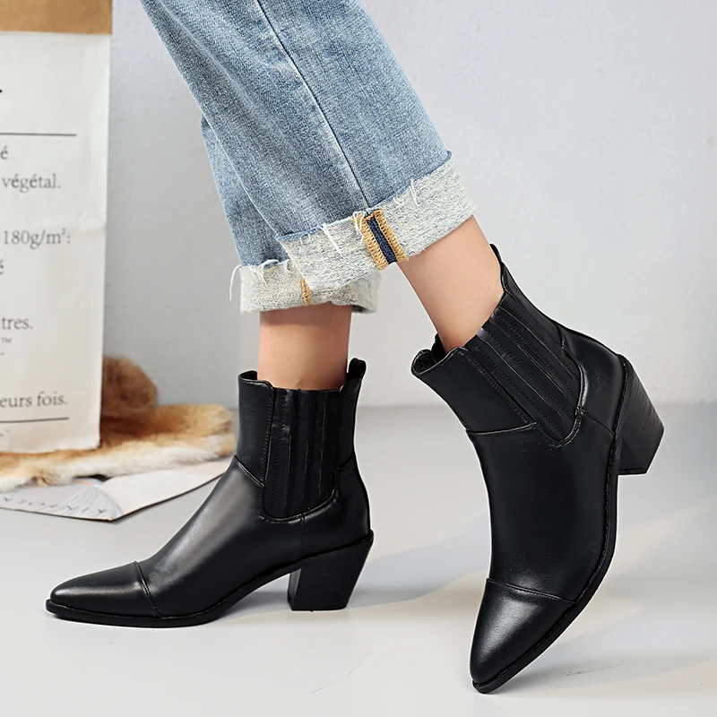 

Boots Women Pointed Toe Ankle Boots for Women Short Plush Winter Shoes Women Botas Mujer
