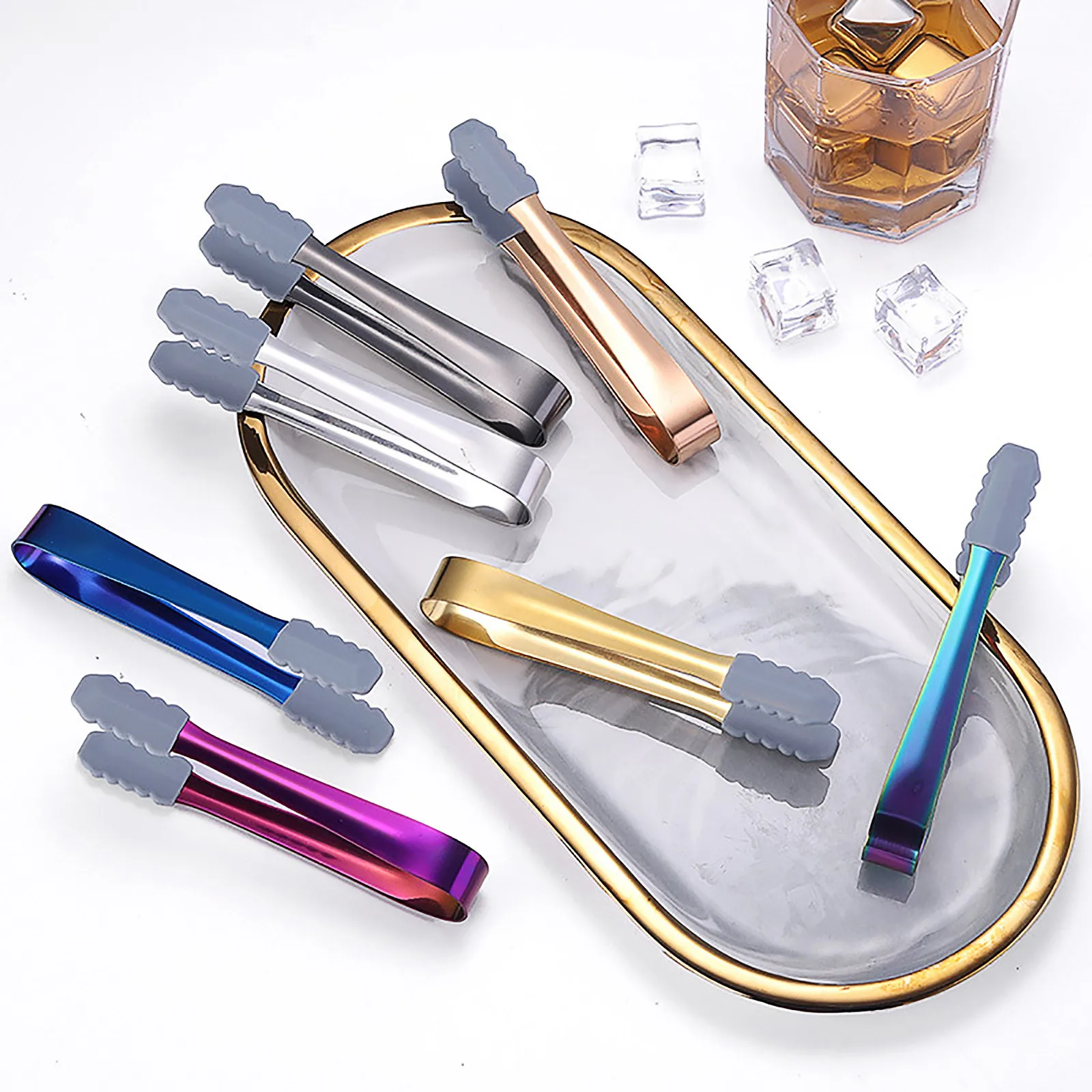 

Mini Ice Tong,Silicone Food Tong,Sugar Tong,Salad tong,Colorful Kitchen Tong silicone head environmental dishwasher safe