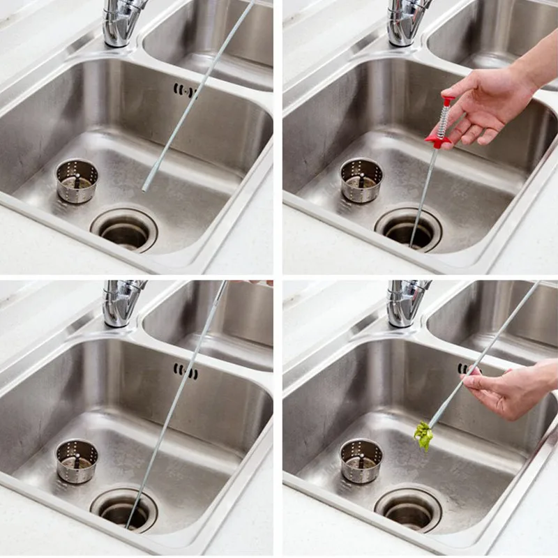 

Multifunctional Cleaning Claw 60cm Kitchen Sewer Dredging Device Tools Spring Pipe Sink Cleaning Hook Household Drains Sink Hook