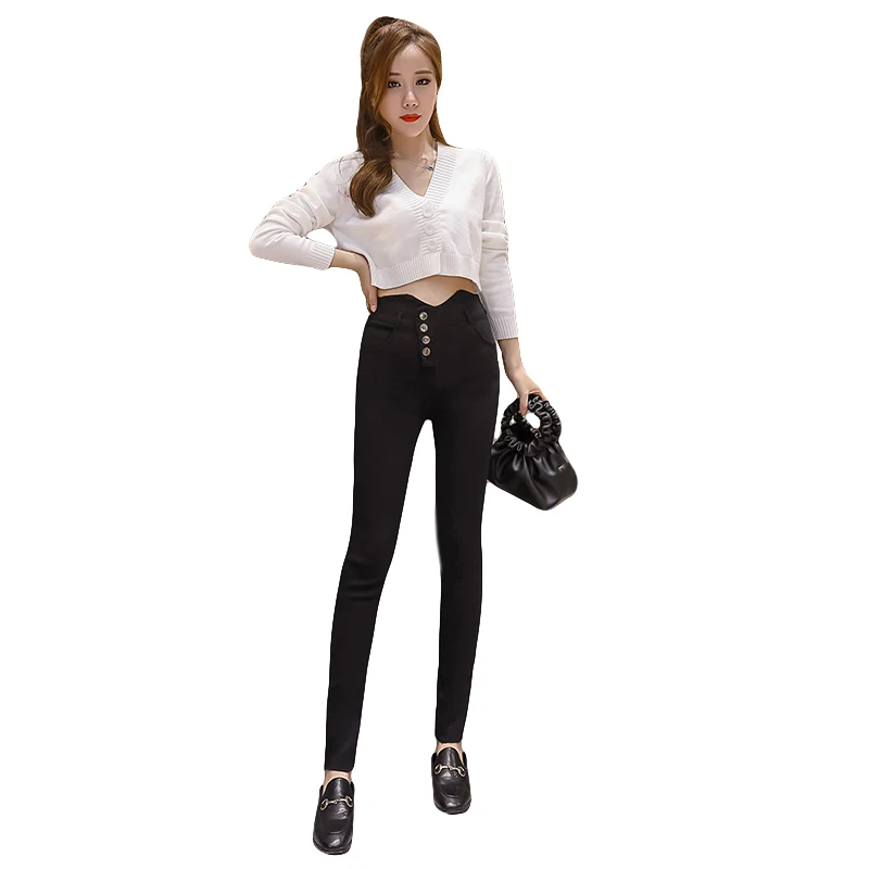 

2018 new High Waist Stretch pants Slim Pencil Trouser Women Clothing Pants Sexy Women Lady elastic Skinny Pants S-3XL