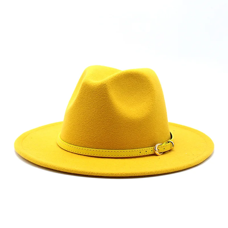 

2020 Unisex Men Women 18 colors Fedora Hat With Belt Wide Brim Hat Panama Hat Outdoor Travel Hat Pop Adult Hat big size 56-60CM