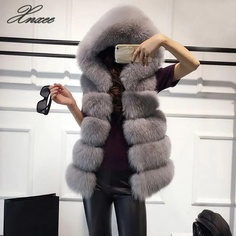 

Faux Fur Coat Winter Women 2020 Casual Hoodies Warm Slim Sleeveless Faux Fox Fur Vest Winter Jacket Coat Women 3XL