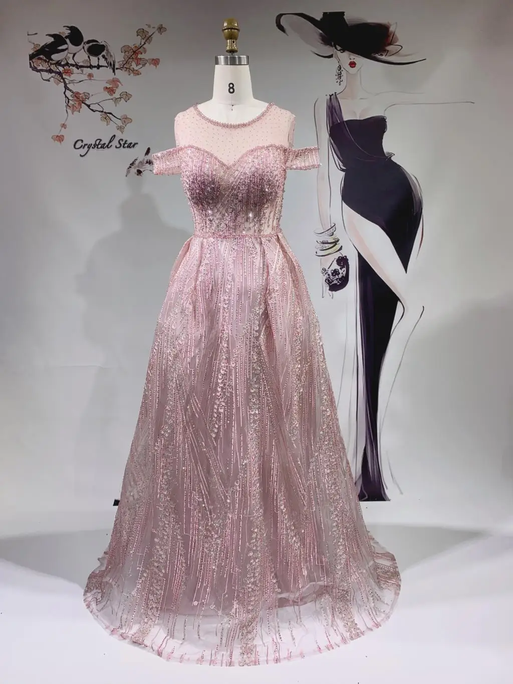 

Длинное роскошное вечернее платье Дубая, розовое винтажное блестящее платье для выпускного вечера, HO1034, 2021