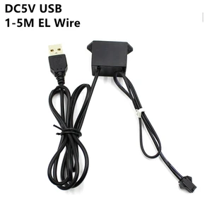 DC5V USB Power Supply Adapter Driver Controller Inverter for 1-5M El Wire Electroluminescent Light,DC to AC