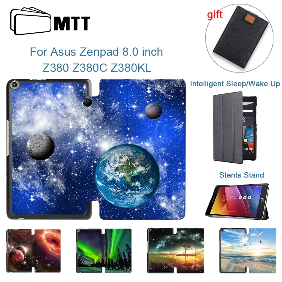 MTT чехол для планшета ASUS ZenPad 8,0 дюймов Z380 Z380KL Z380C Z380M из искусственной кожи откидной Чехол-подставка защитный чехол звездное небо