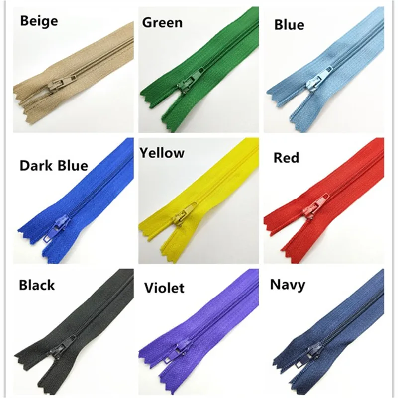 

5pcs 3# 25cm Nylon Coil Zippers Tailor Sewer Craft Crafter's
