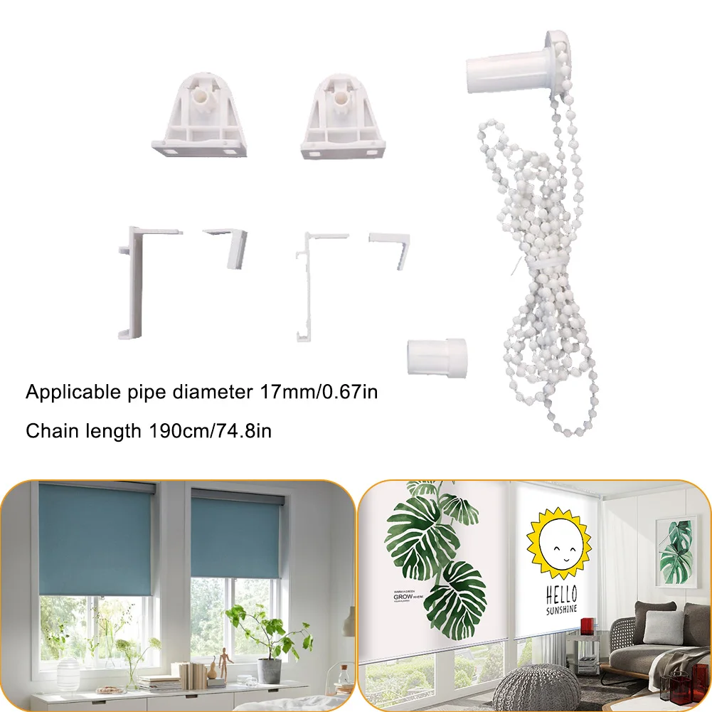 

1 Set Home Decor Bracket Bead Chain Curtain Accessories For 25mm Tube Curtain Rolling Holder Clip Accessories
