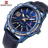 naviforce male wrist watches military sports week display calendar waterproof leather quartz big clock watches relogio masculino