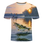 Новинка 2021, футболка для рыбалки с 3D принтом, мужская и женская летняя модная повседневная Уличная футболка унисекс с коротким рукавом, футболка оверсайз