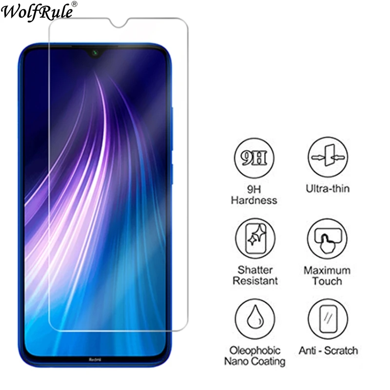 2PCS Protector de pantalla para Xiaomi Redmi Note 8 T de dureza 9H vidrio templado para Xiaomi Redmi Note 8 T de vidrio Redmi Note 8 T 8 T-0