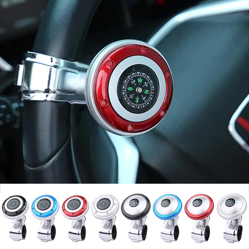 

1pc Steering Wheel Spinner Knob With Compass 360-degree Power Handle Ball Booster for Car Vehicle Steering Wheel Auto