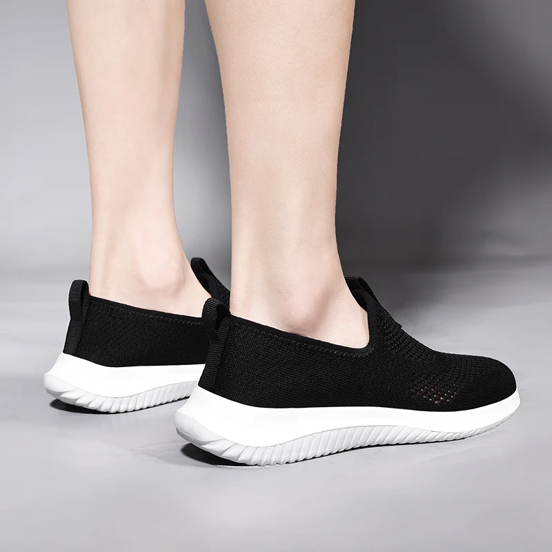 Damyuan 2020 New Fashion Sock Sneakers Flat Shoes Women Shoes Slip on Platform Sneakers Women Casual Black Breathable Mesh Sock